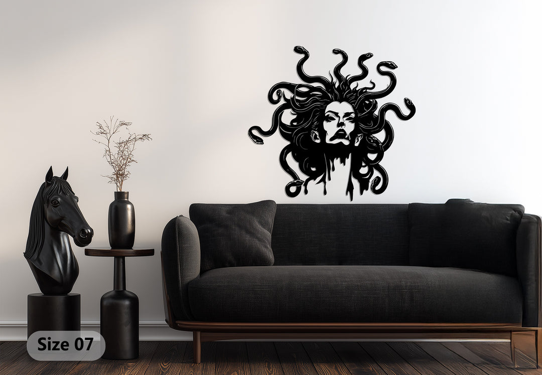 Medusa Metal Wall Art – Mythology Inspired Modern Home Decor