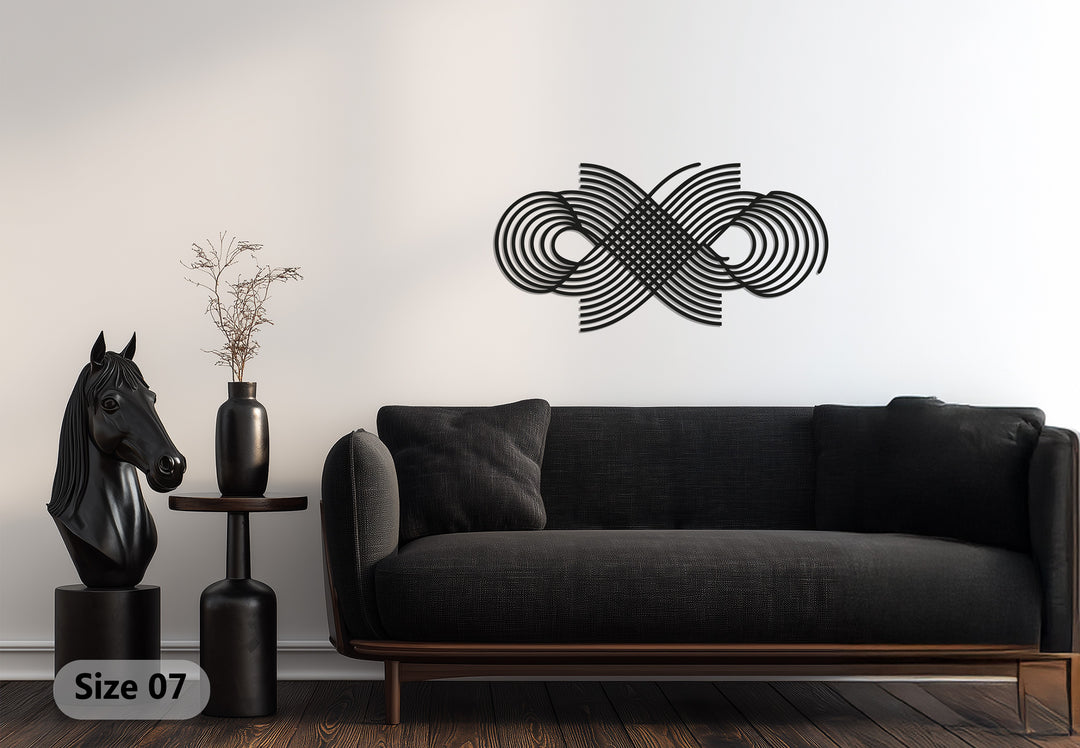 Geometric Infinity Metal Wall Art – Modern Black Abstract Design