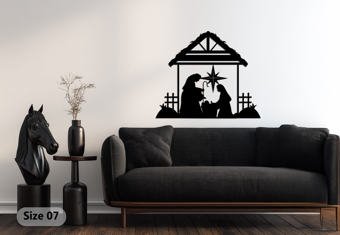 نجمة بيت لحم – ميلاد العائلة المقدسة فن جداري معدني