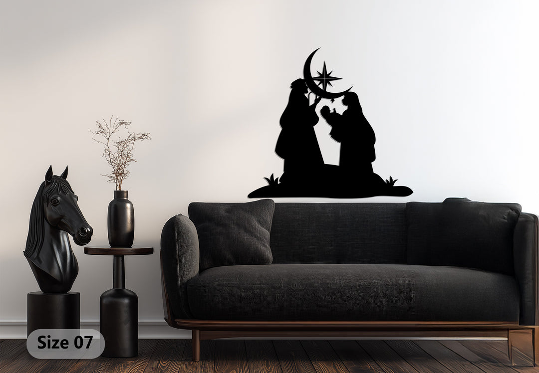 ترنيمة ليلة الميلاد - مشهد الميلاد فن جداري معدني