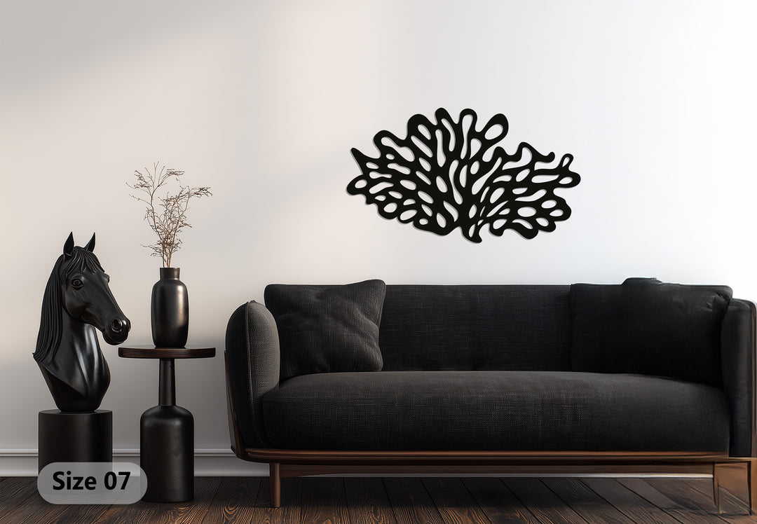 Coral Reef Silhouette – Modern Ocean Inspired Metal Wall Art