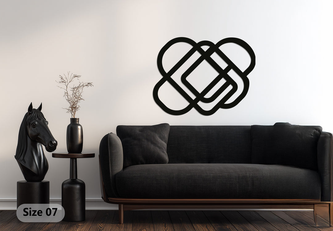Interwoven Geometry – Minimalist Metal Wall Art