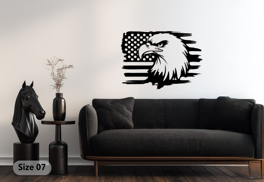 American Eagle Flag – Patriotic Metal Wall Art