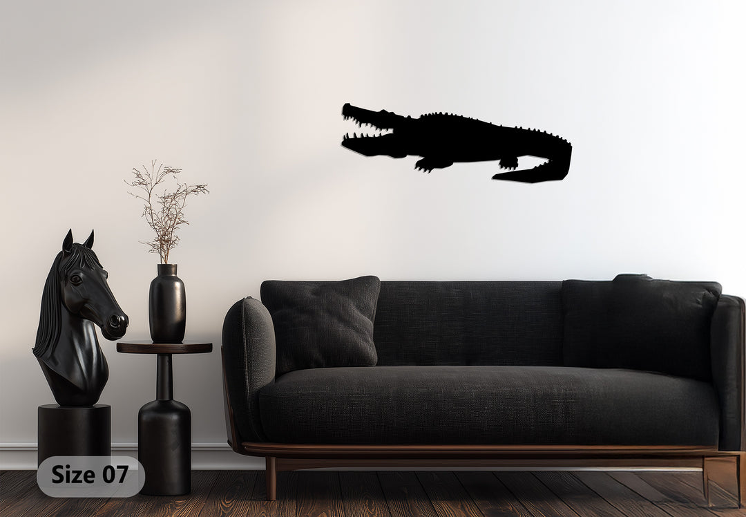 Crocodile Silhouette – Fierce Reptile Metal Wall Art