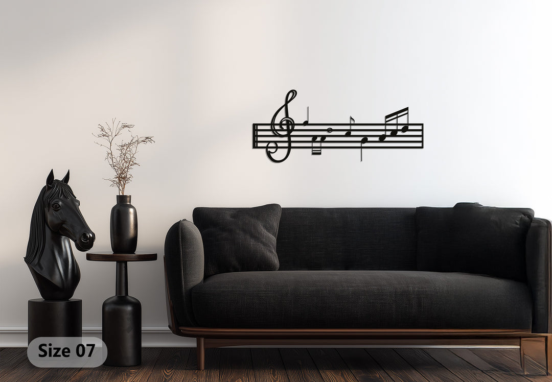 Musical Staff Notes – Classic Metal Wall Art