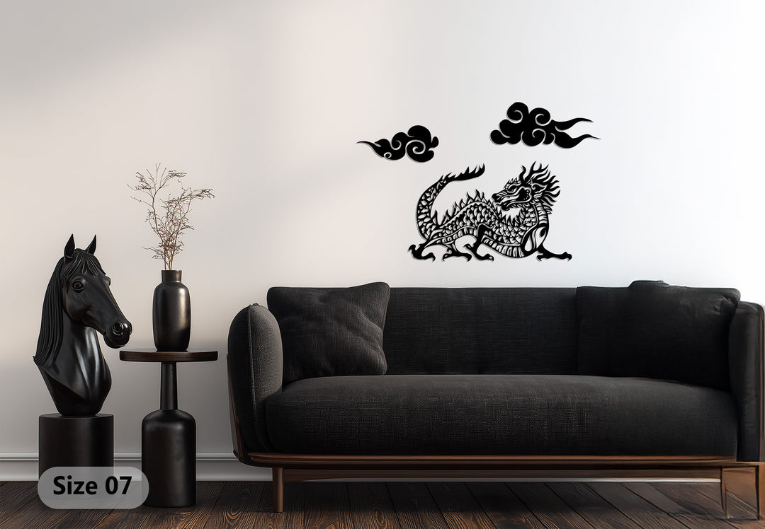 Oriental Red Dragon Metal Wall Art – Mythical Asian Décor
