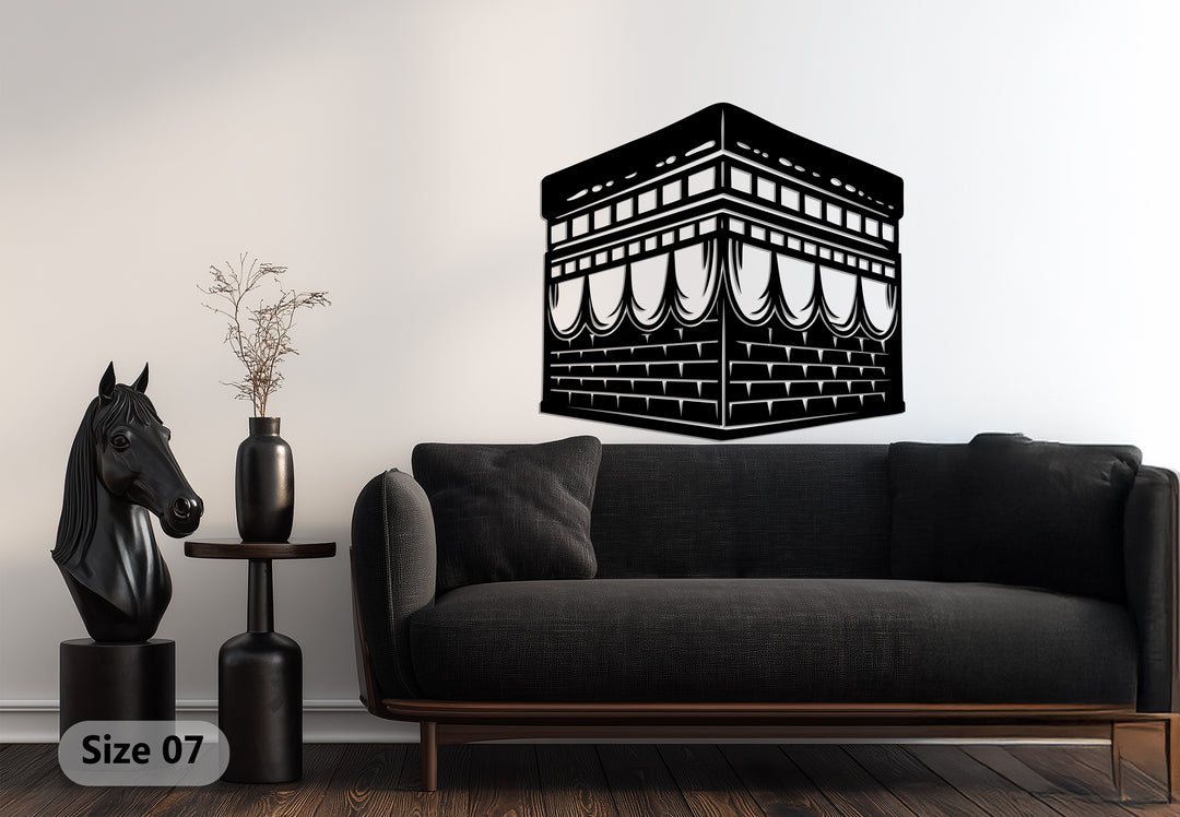 Islamic Kaaba silhouette metal wall decor