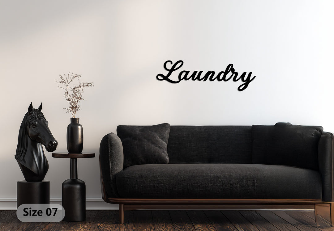 Laundry Script – Modern Metal Wall Art