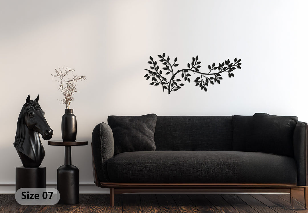 Leaf Branch Metal Wall Art – Minimalist Botanical Design