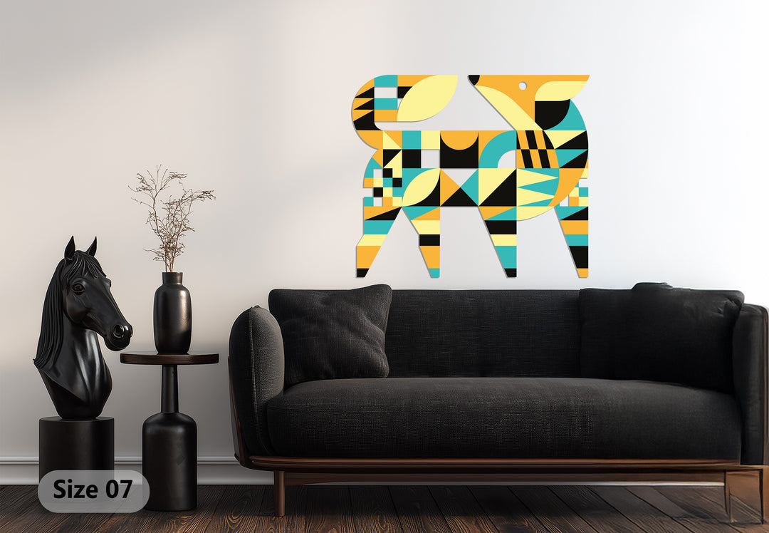 Geometric Fox Metal Wall Art – Colorful Modern Animal Home Decor