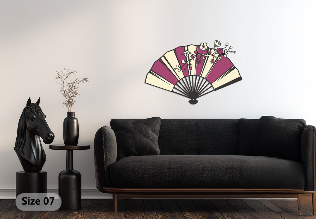 traditional fan metal wall hanging