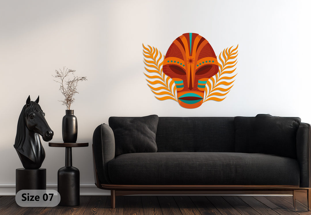 Tribal Mask Metal Wall Art – Ethnic Abstract Wall Decor