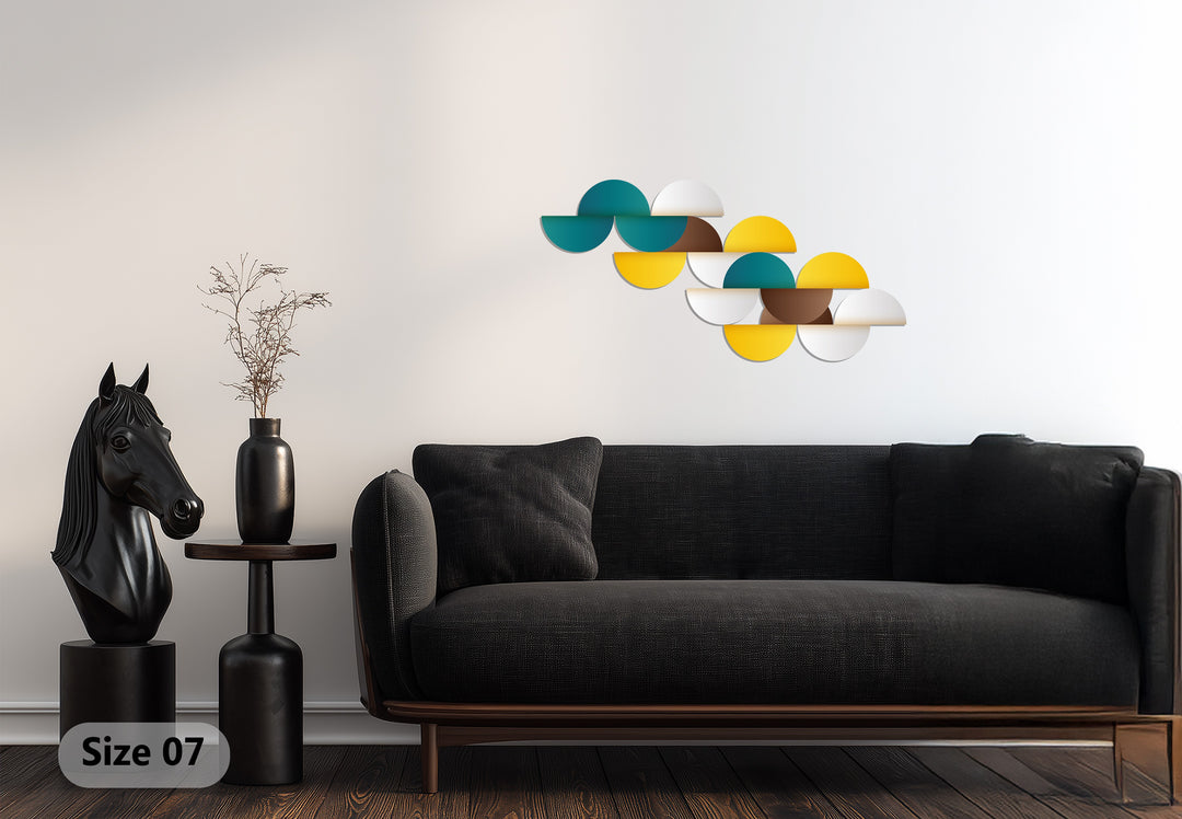 Modern Geometric Circles Metal Wall Art – Abstract Minimalist Home Decor