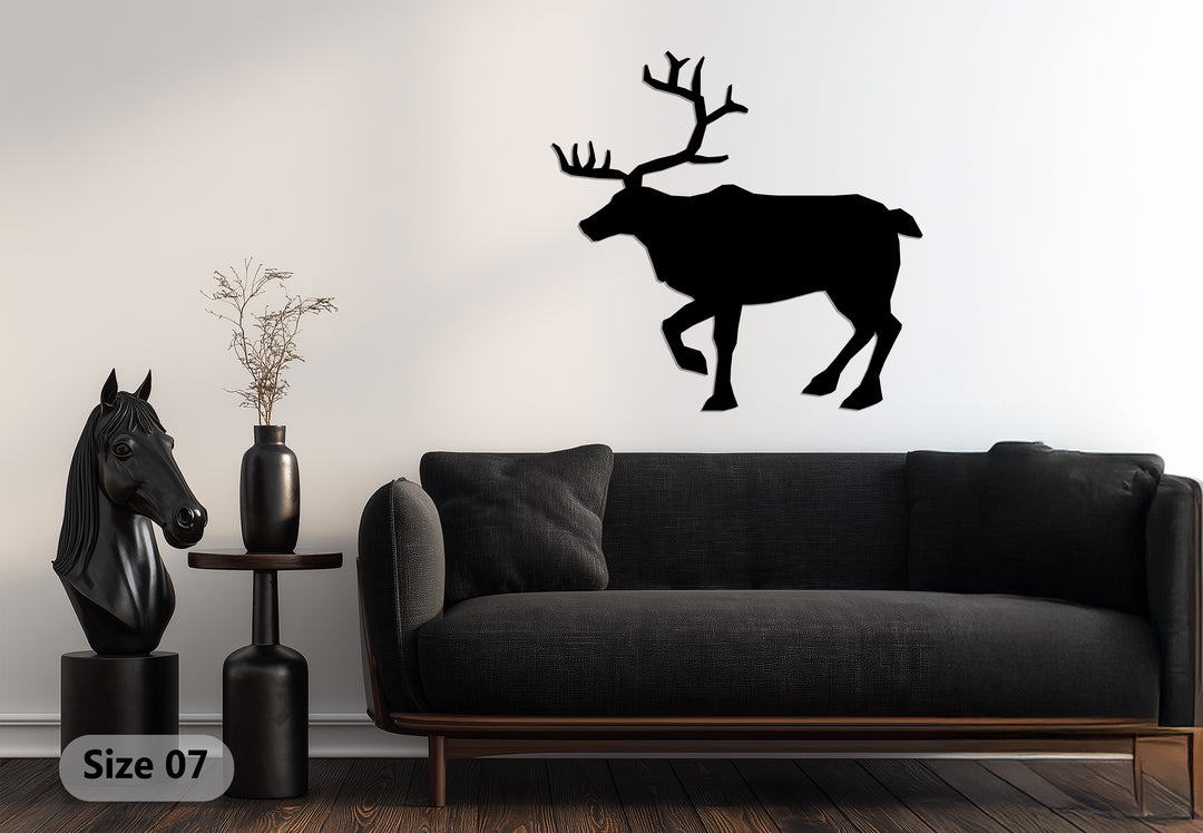 Majestic Deer Silhouette – Nature Inspired Metal Wall Art
