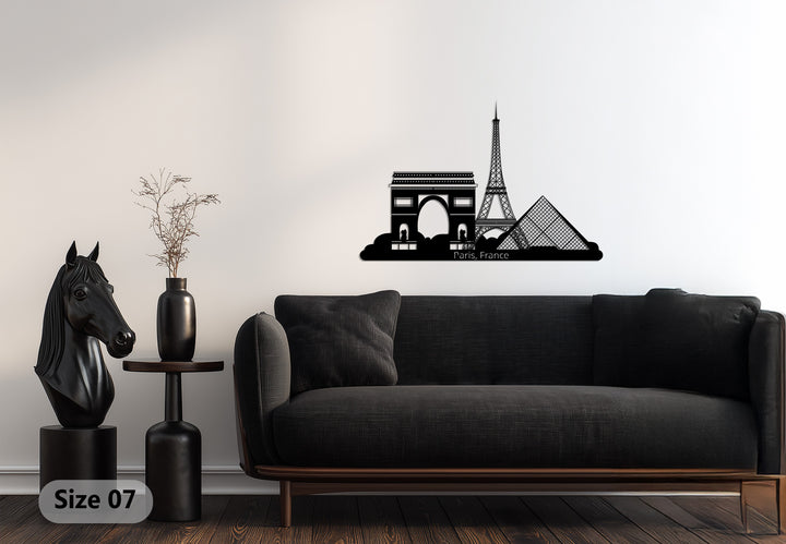 Paris city landmark metal wall art design