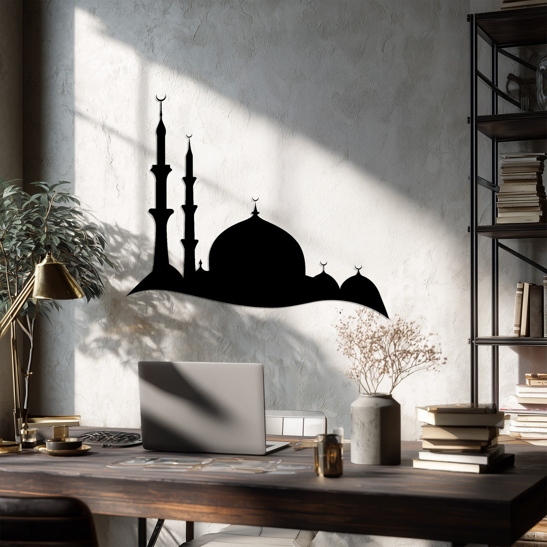 Black mosque silhouette wall decoration