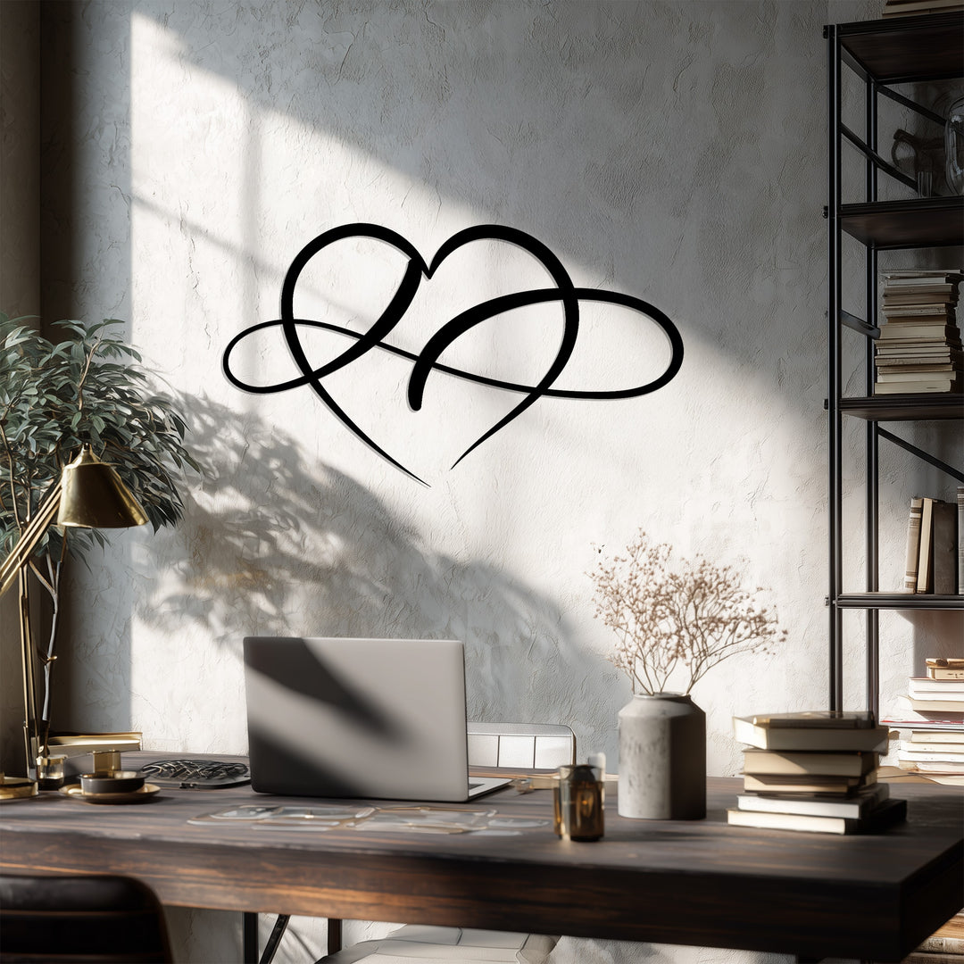 Bedroom heart metal wall decoration