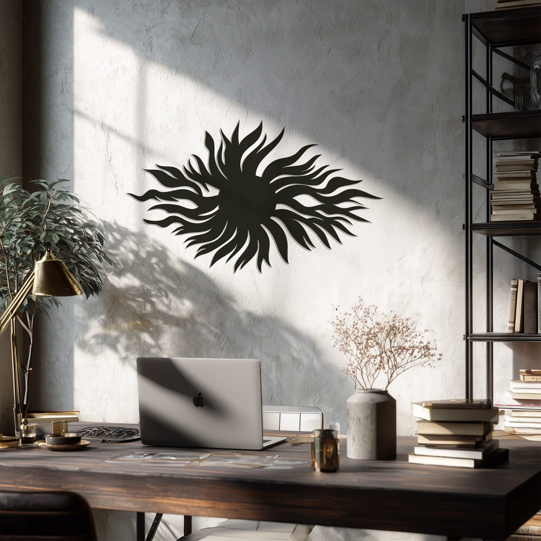 Radiant Sunburst – Abstract Metal Wall Art