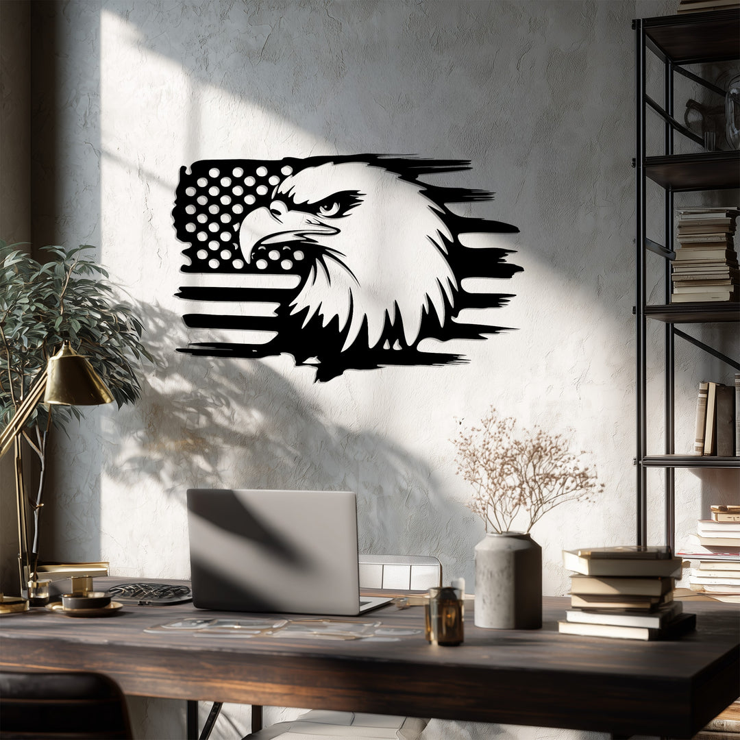 American Eagle Flag – Patriotic Metal Wall Art