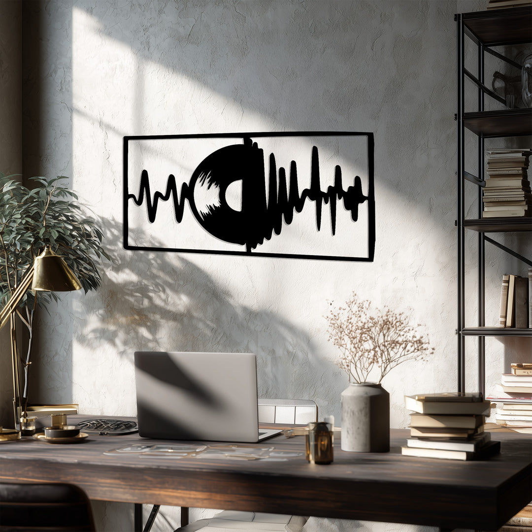 Vinyl Soundwave Metal Wall Art – Modern Music-Inspired Home Decor