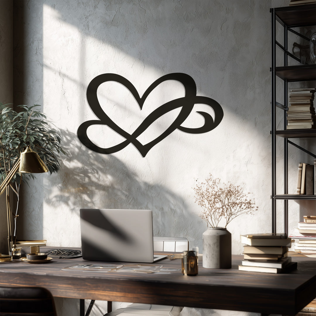 Intertwined Hearts – Modern Love Metal Wall Art