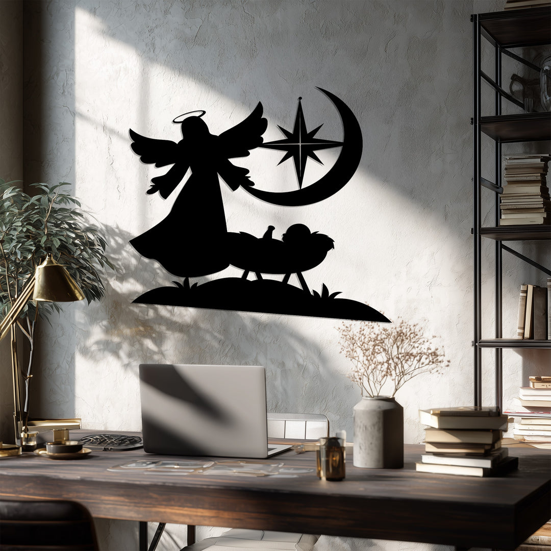 بركة الملاك الحارس - مشهد الميلاد فن جداري معدني