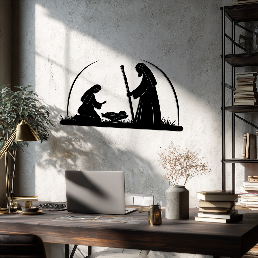 Nativity Scene – Holy Family Metal Wall Art
