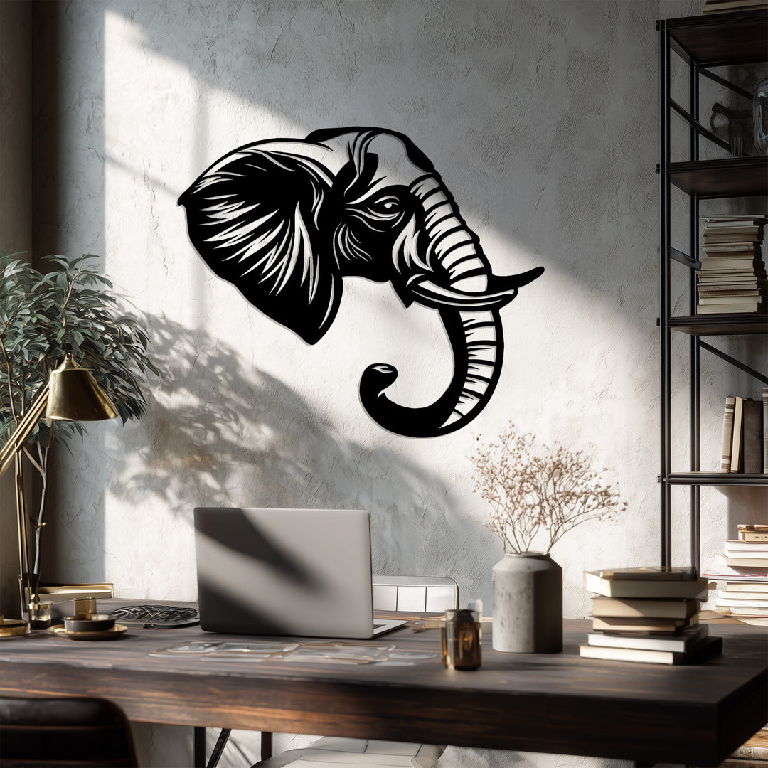 فيل مهيب – رحلة سفاري عصرية فن جداري معدني