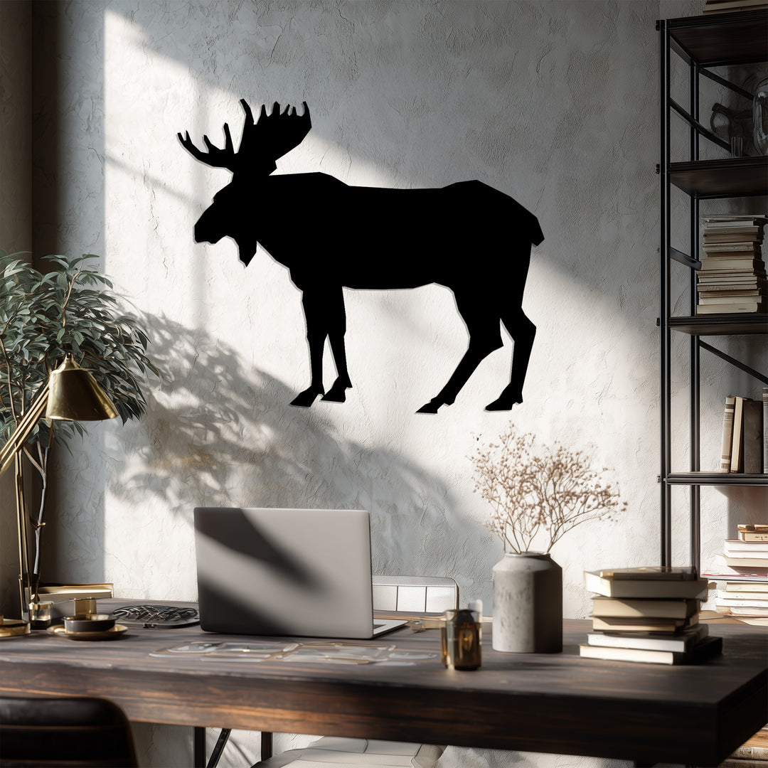 Moose Silhouette – Rustic Wilderness Metal Wall Art