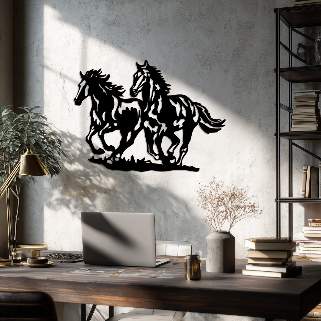Galloping Freedom – Running Horses Metal Wall Art