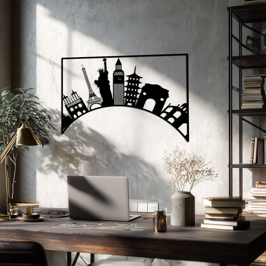 Eiffel Tower Statue of Liberty metal art