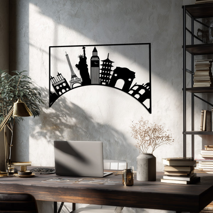 Eiffel Tower Statue of Liberty metal art