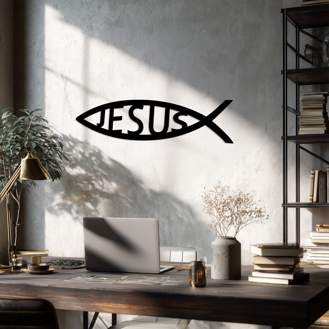 Modern Christian metal wall art