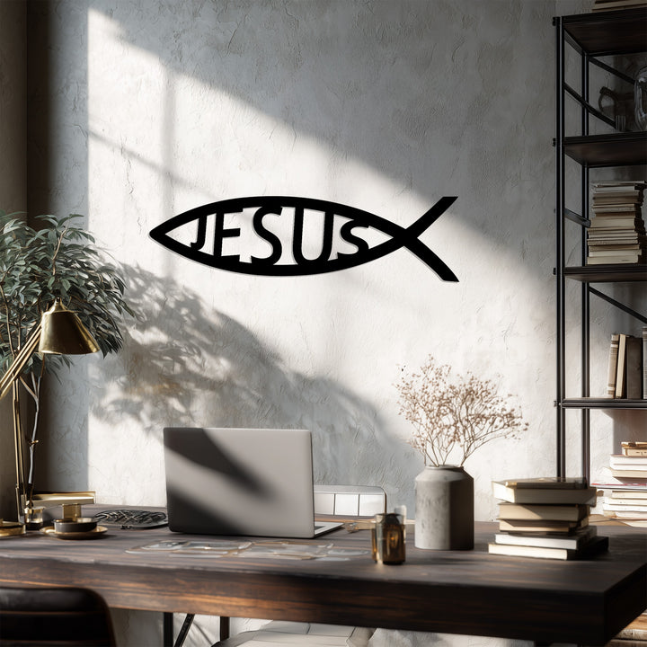 Modern Christian metal wall art