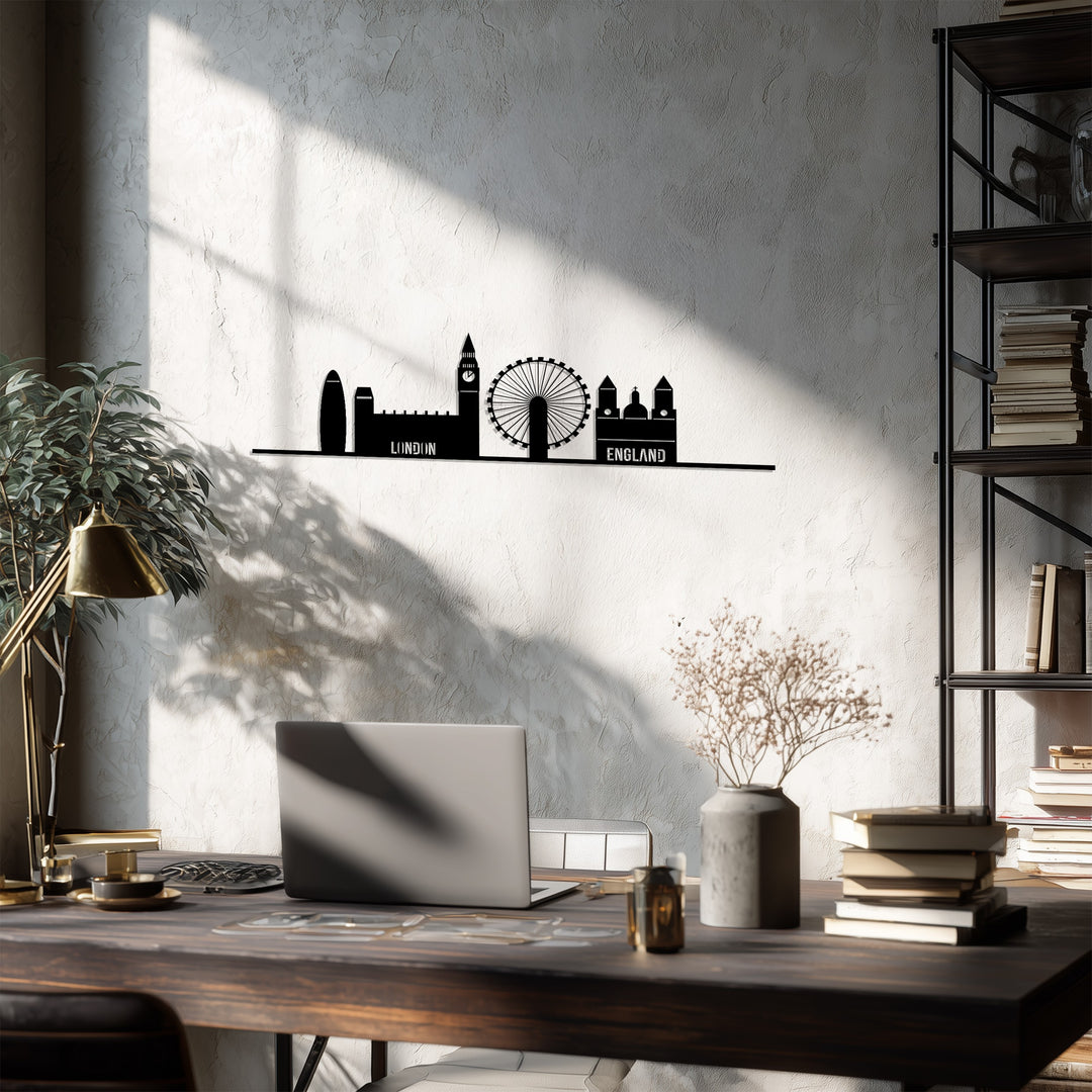 Modern London cityscape metal wall art