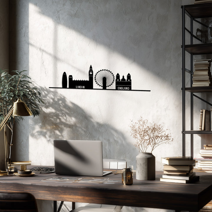 Modern London cityscape metal wall art