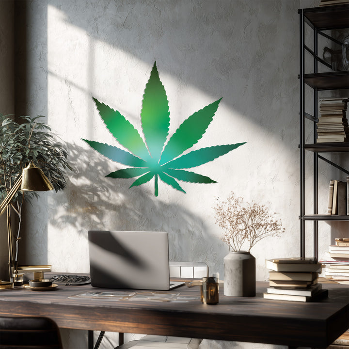 modern leaf metal wall art