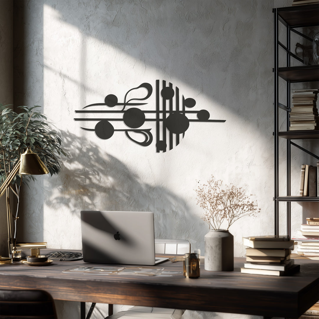 Musical Notes Metal Wall Art – Modern Black Music Decor