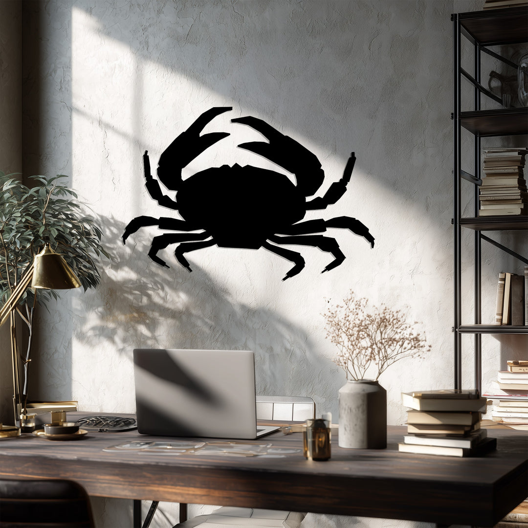Crab Silhouette – Coastal Ocean Metal Wall Art