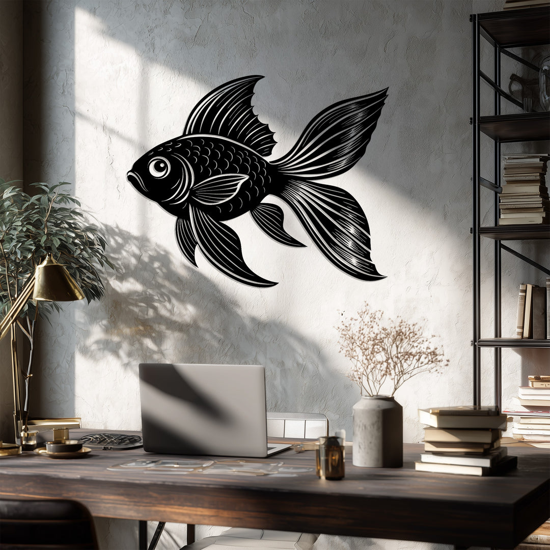 Elegant Fish Silhouette – Ocean Inspired Metal Wall Art