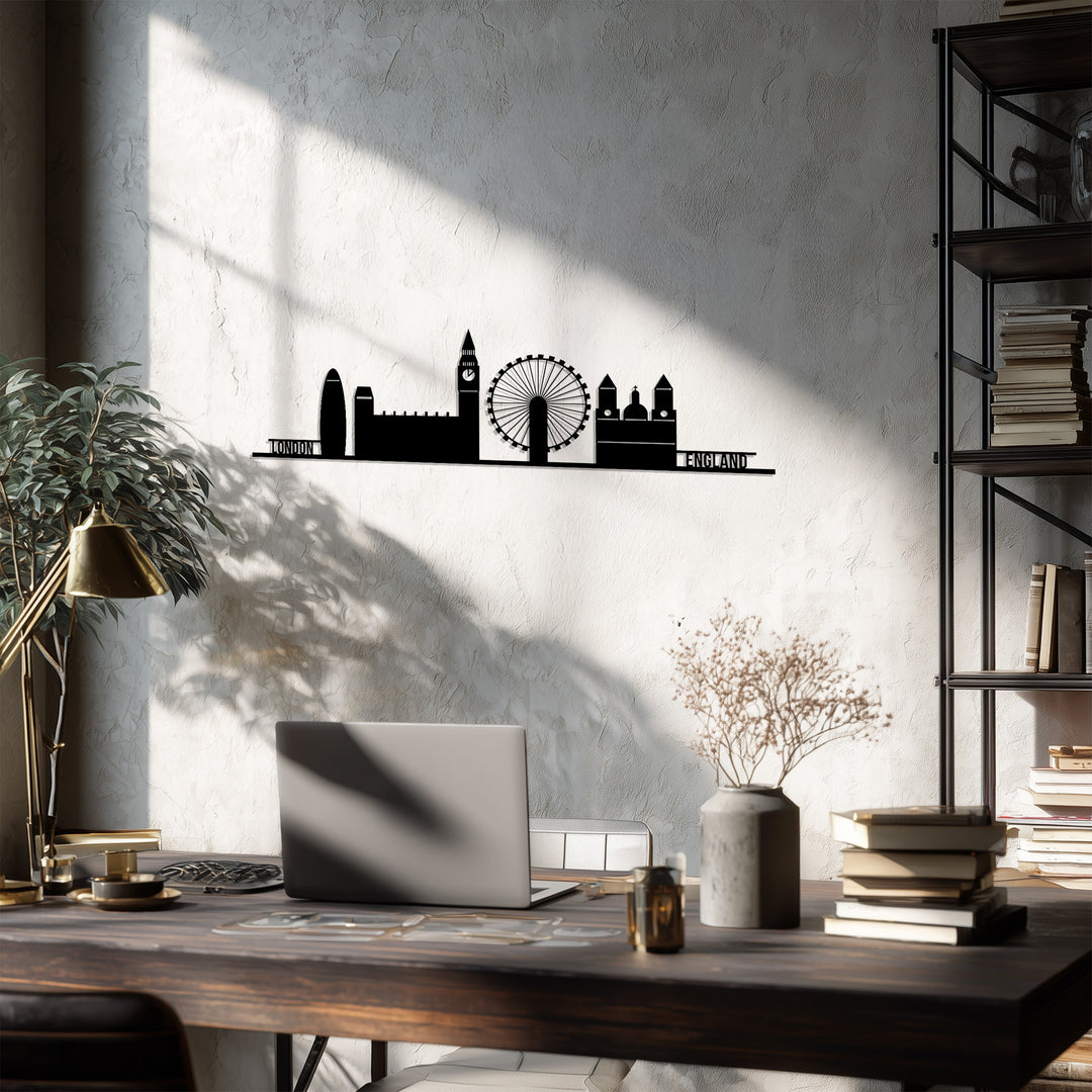 London England metal wall art skyline