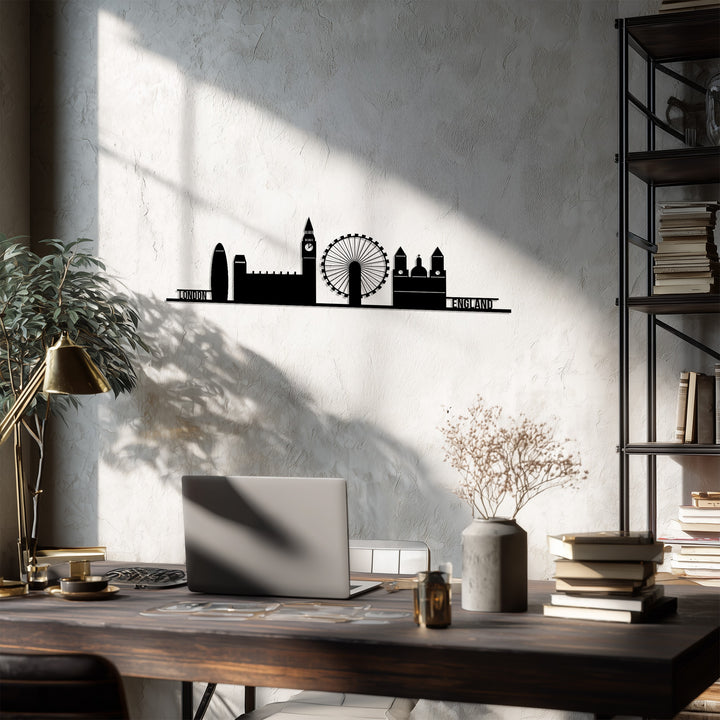 London England metal wall art skyline