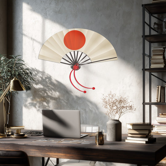 japanese fan metal wall decor