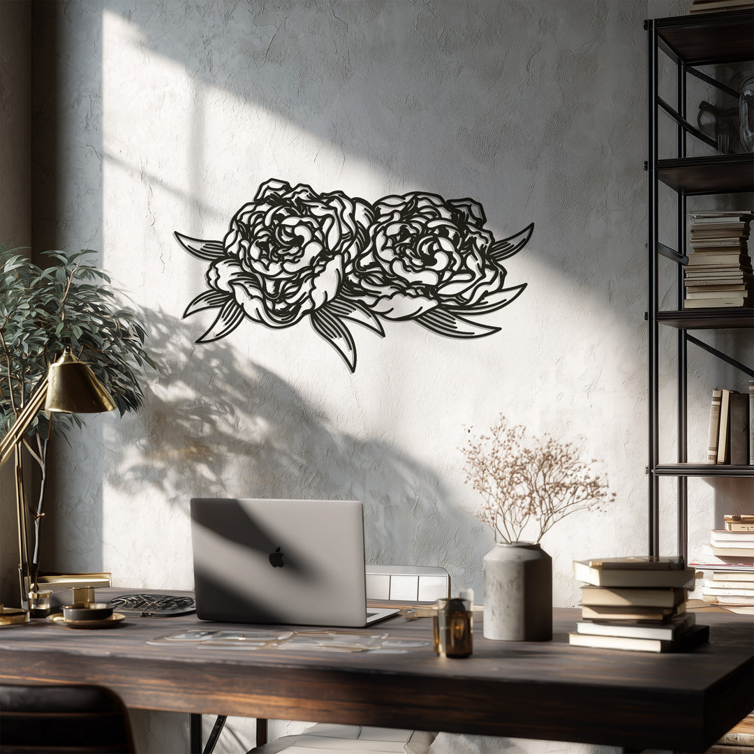 Blooming Roses – Elegant Floral Metal Wall Art