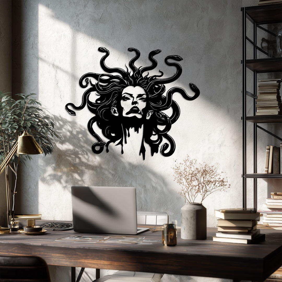 Medusa Metal Wall Art – Mythology Inspired Modern Home Decor
