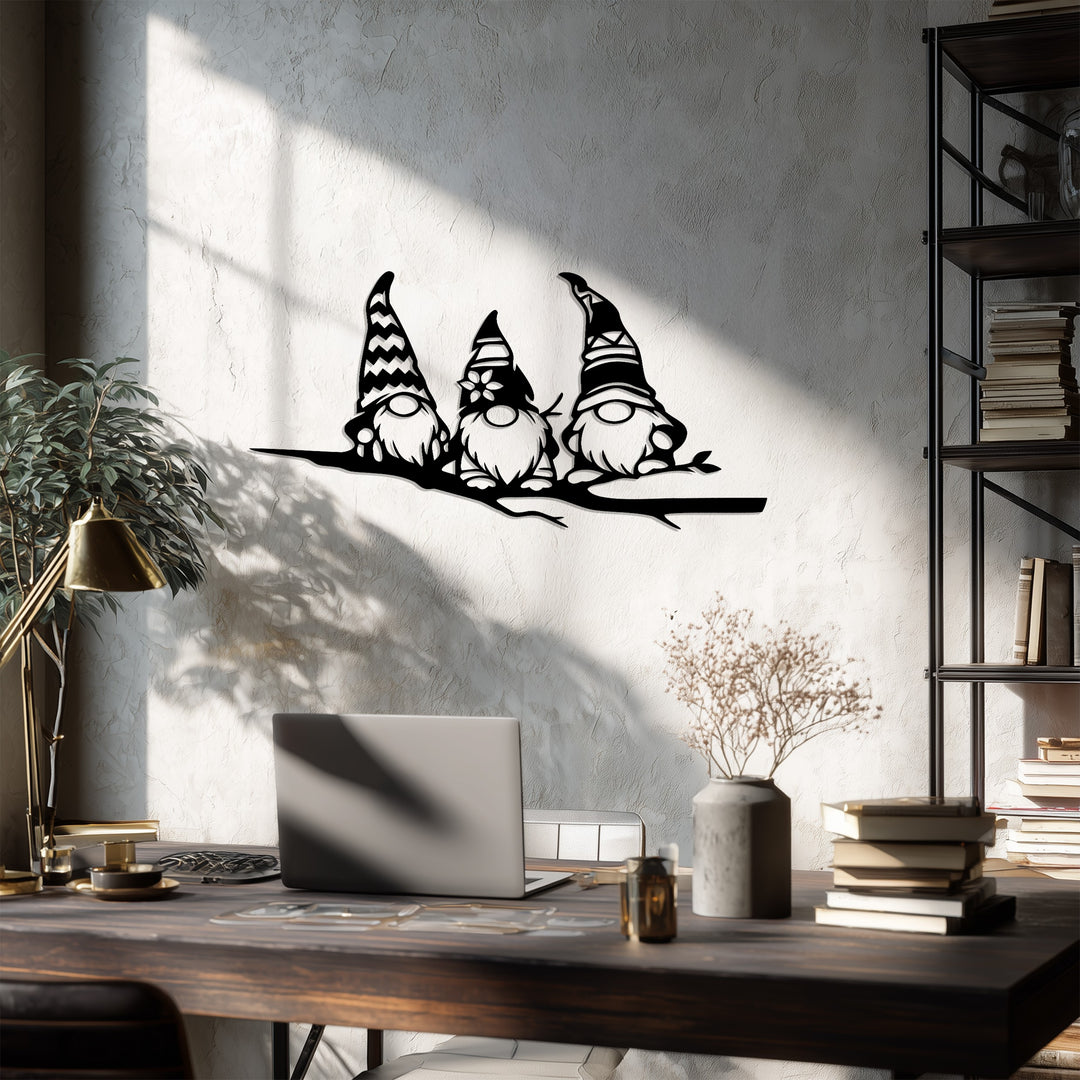 ثلاثي غريب الأطوار – قزم إسكندنافي فن جداري معدني