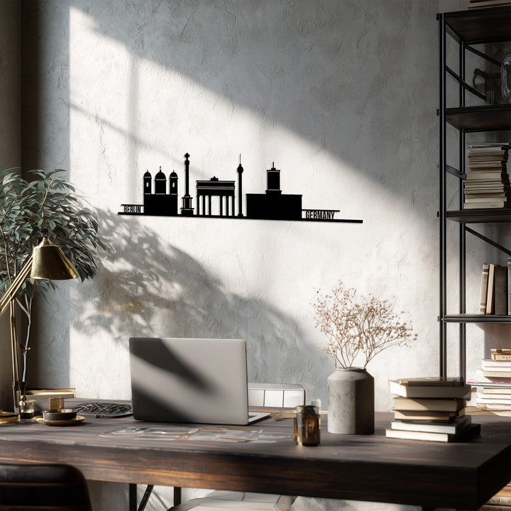 Modern Berlin cityscape metal wall art
