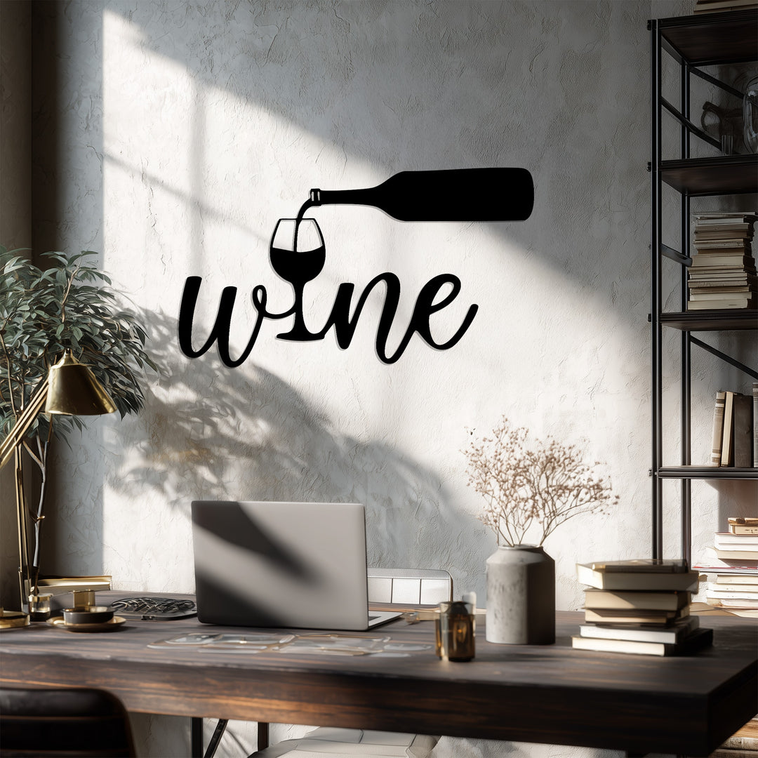 Wine Pour – Modern Kitchen Metal Wall Art