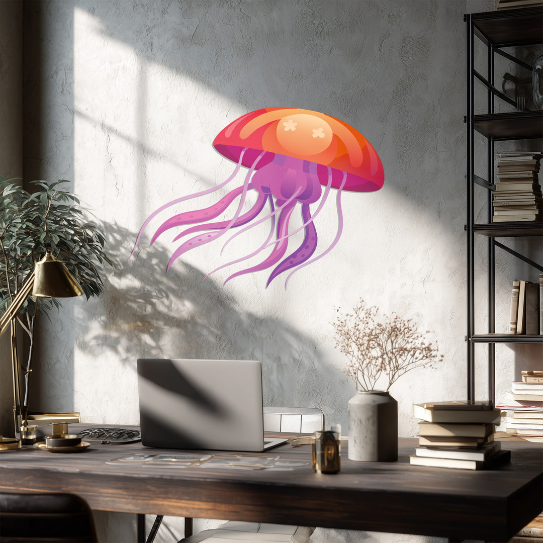 Vibrant Jellyfish Metal Wall Art – Colorful Ocean-Inspired Home Decor
