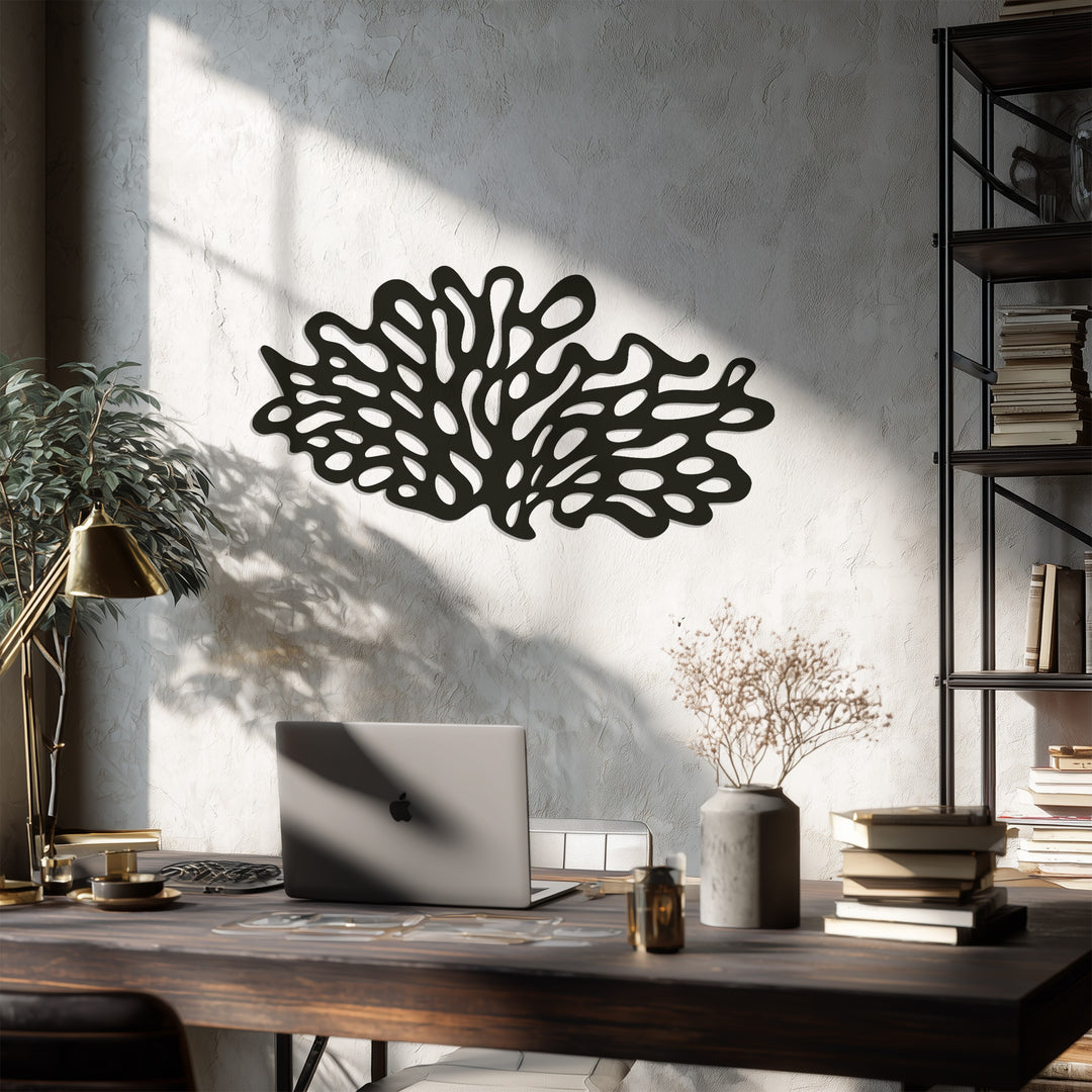 Coral Reef Silhouette – Modern Ocean Inspired Metal Wall Art